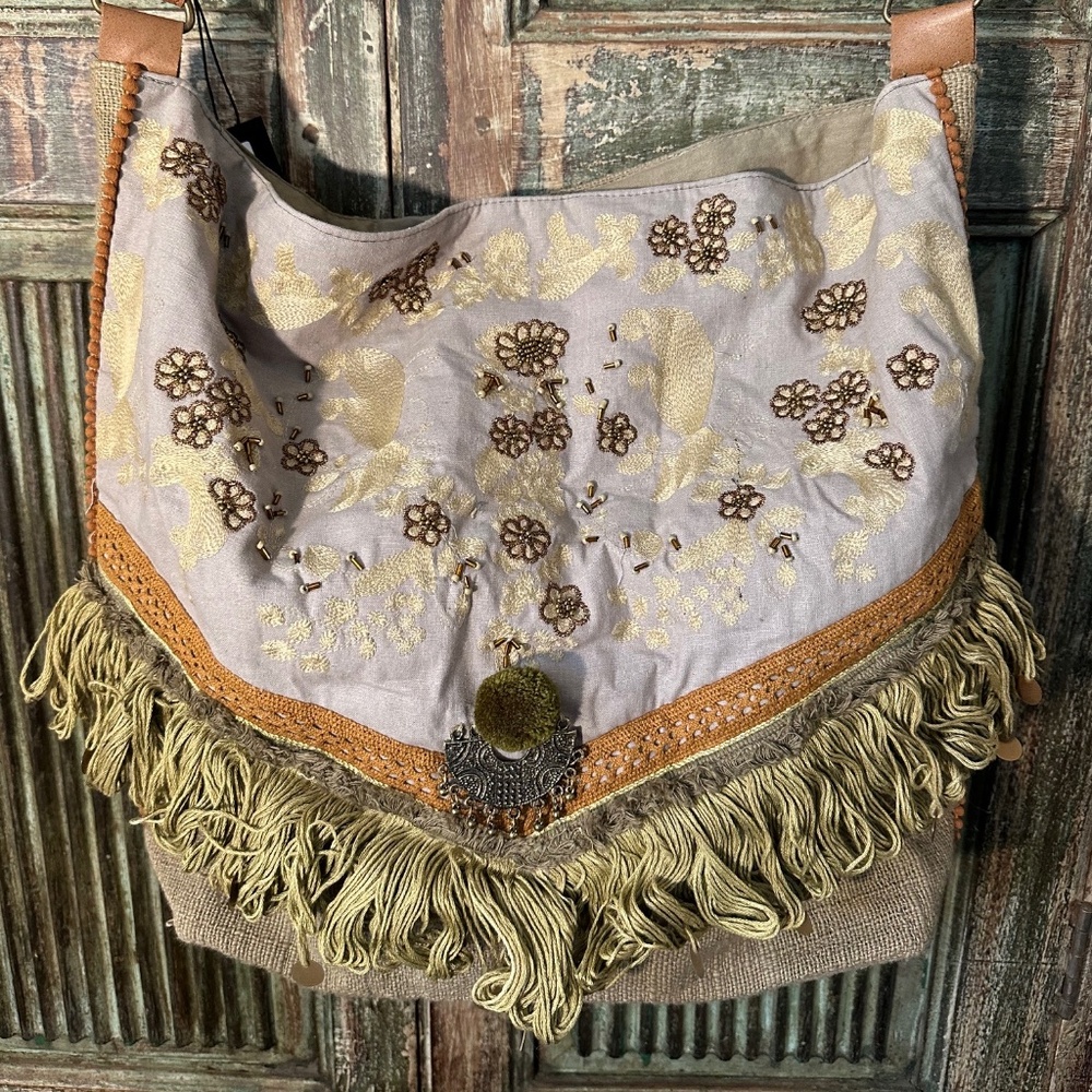 Embroidered Boho Messenger Bag